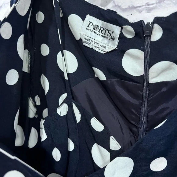 Ports International Blue Polka Dot Fit & Flare Dress Size 10‎ Vintage - Picture 7 of 12
